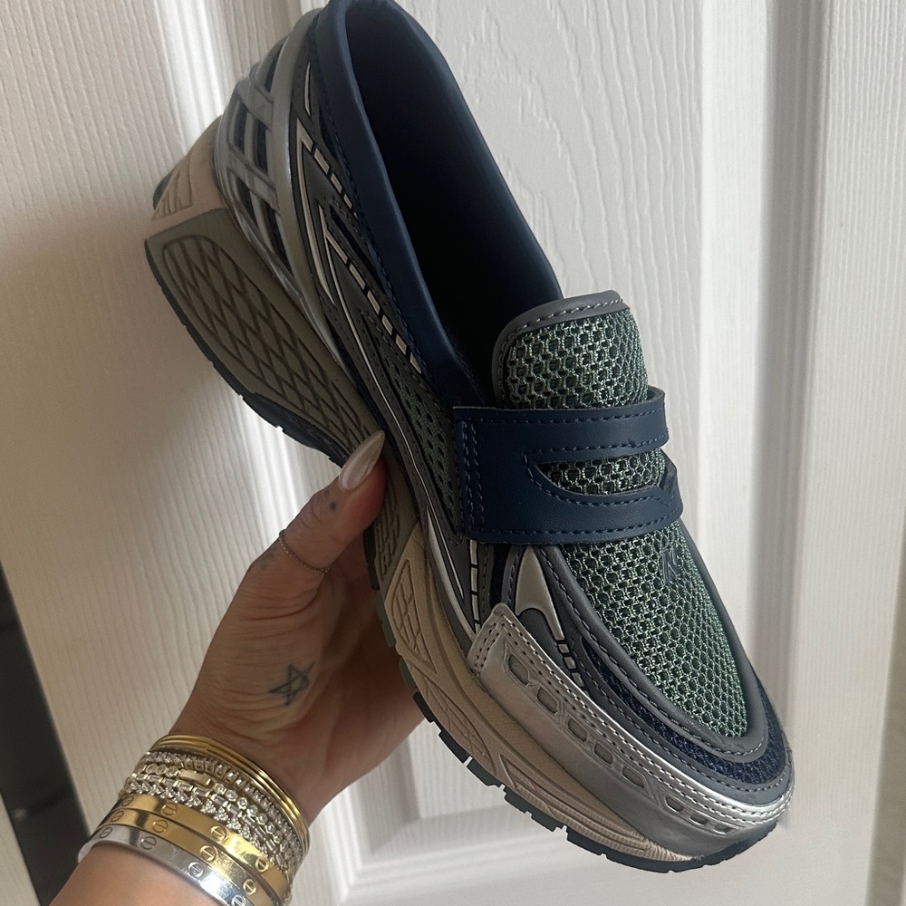 New Balance Green and Navy Loafers